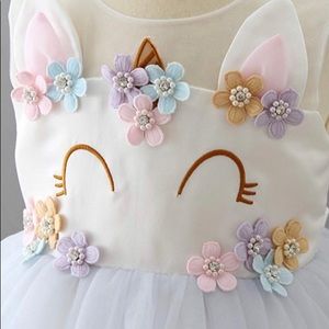 New! Sparkly Unicorn Princess Tulle Party Dress